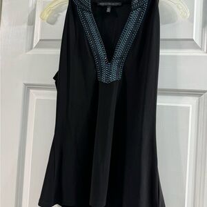 White House black market sleeveless tank top embroidery beaded neckline